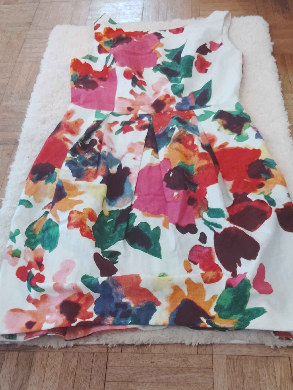 Eliza J White Floral Fit-and-Flare Dress - Multicolor Bloom